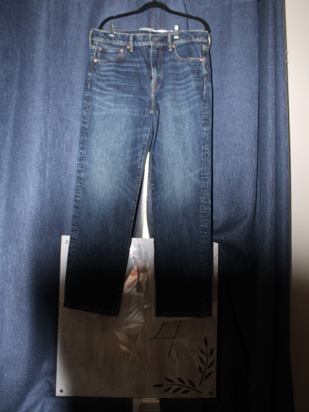 Aeropostale Men's Straight Leg Dark Blue Jeans